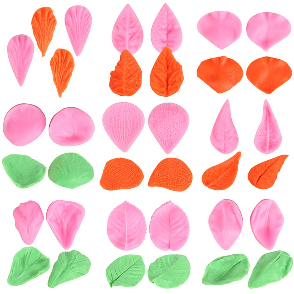 DIY Craft Mold Baking Tool Multiple Leaf Rose Peony Clover Silicone Soap Mold