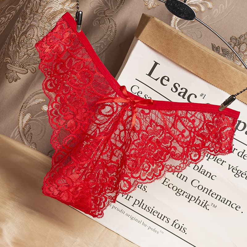 Lace Sexy Lingerie Women's Panties Transparent Charm Temptation Sexy Stock T-back Low Waist Crotch