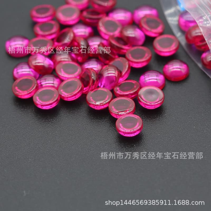 Time-honored gemstone, flat bottom 5# red corundum plain/smooth gemstone, zircon loose stone wholesale Ruby