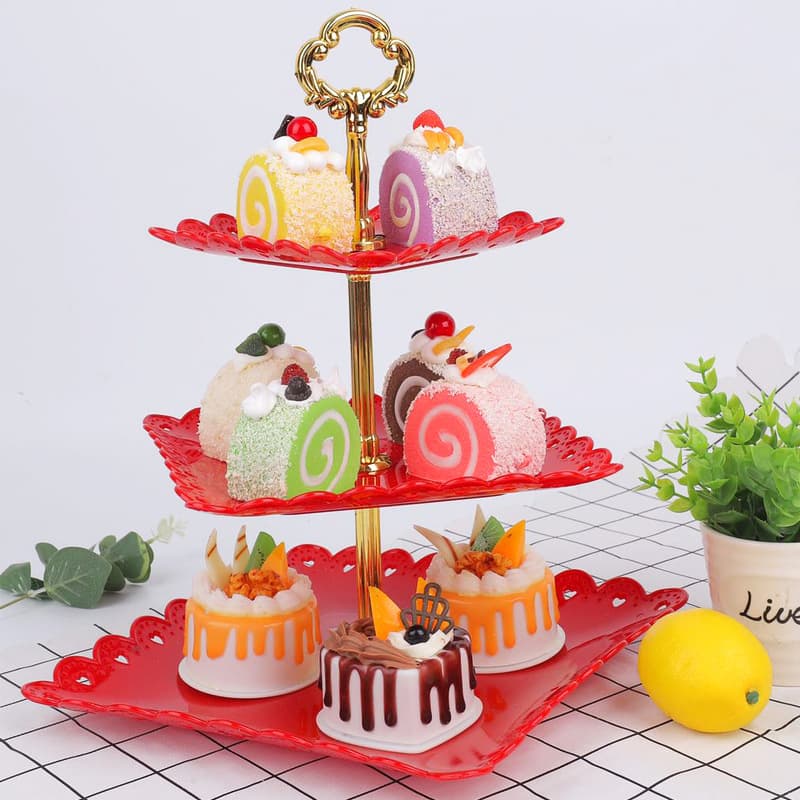European Three-Tier Fruit Plate Dessert Stand Wedding Cake Stand Candy Tray Two-Tier Fruit Plate Dried Fruit Tray