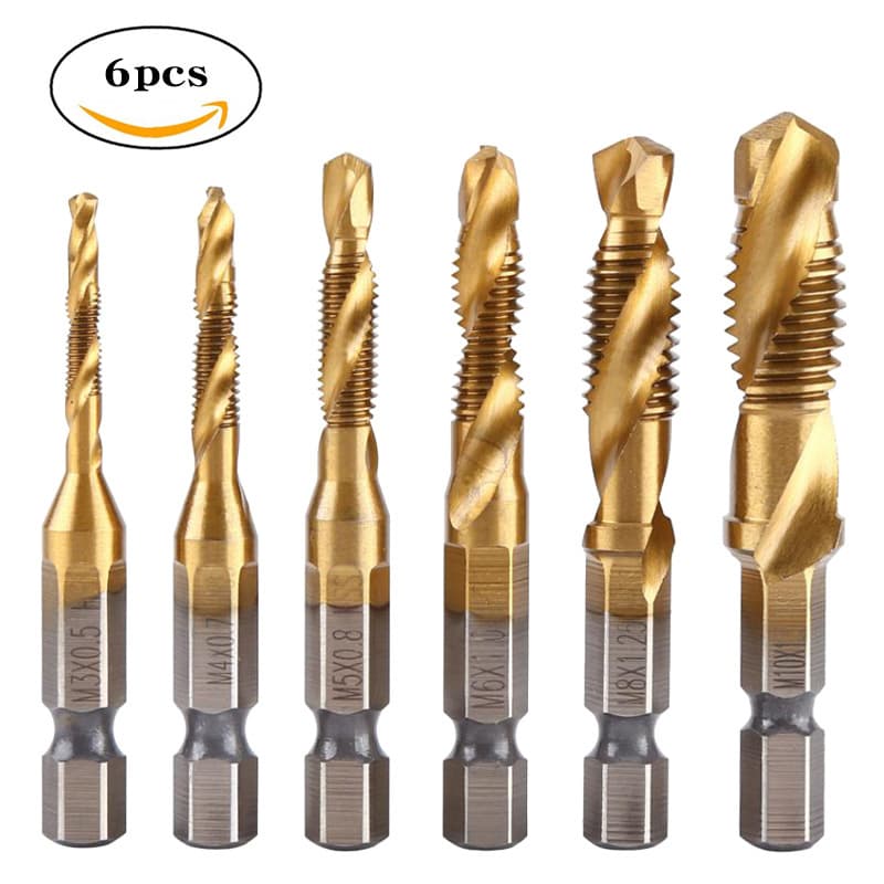 Hot-selling Multi-functional Combined Tap Electric Drill Drilling and Tapping Tool Hex Shank Drill Bit Set Machine Spiral Tap