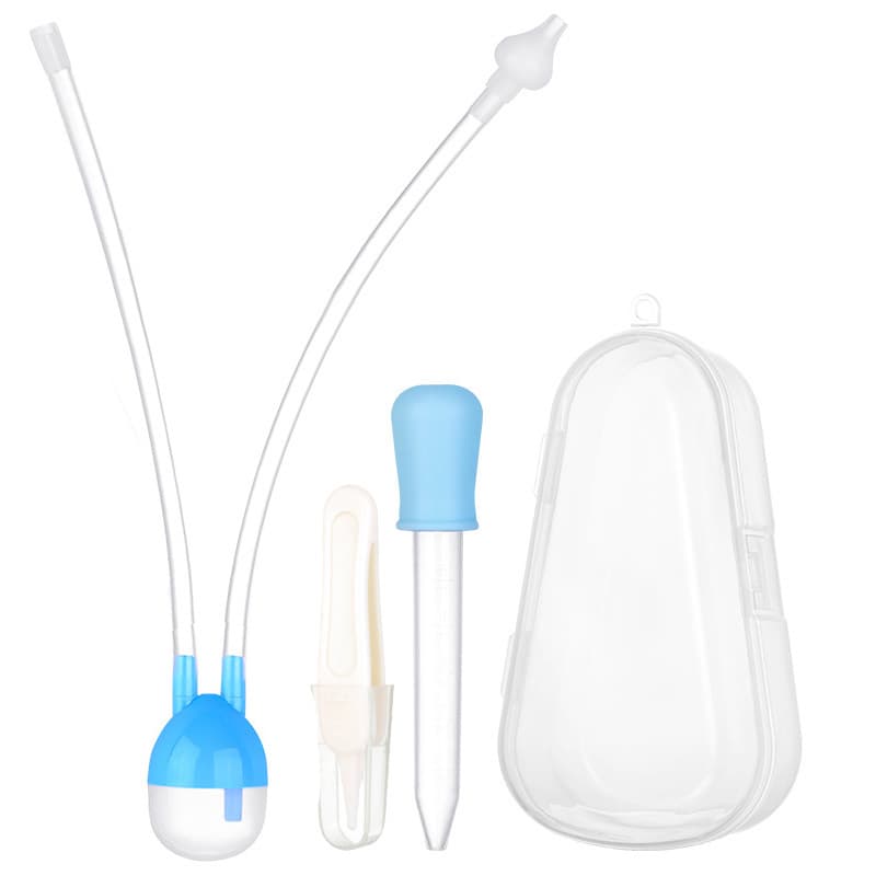 Baby Nasal Aspirator Set with Medicine Dropper, Booger Tweezers, Mouth-Suction and Tube-Style Anti-Reflux Aspirators