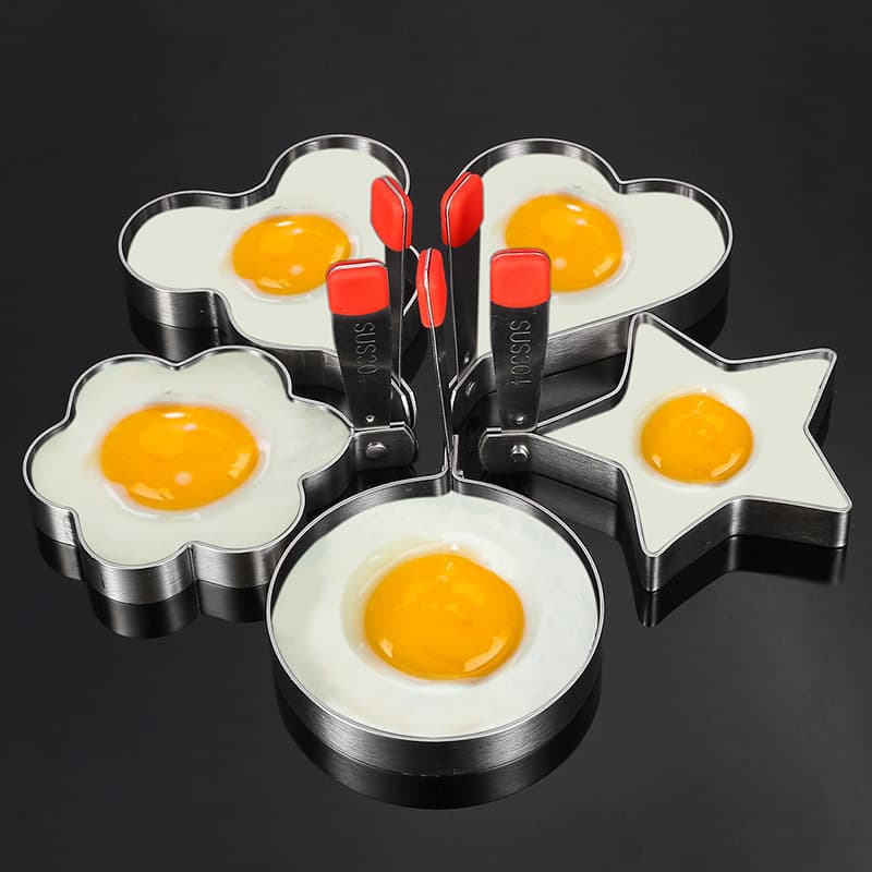 Thickened 1.2mm 304 Stainless Steel Egg Mold Heart-shaped Egg Ring Baking DIY Mold Factory Direct Supply