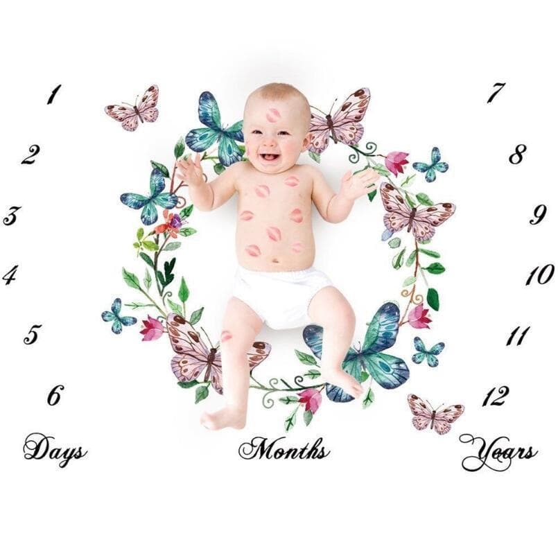 Newborn Baby Milestone Month Photography Props Background Cloth Baby Photo Shooting Blanket Cotton Polyester Material