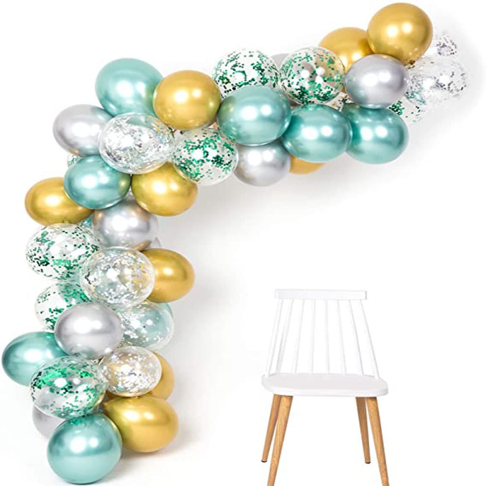 Green Metallic Balloon Garland Arch Kit 12 Inch 50 Pieces Jungle Theme Party Supplies Birthday Wedding Decorations