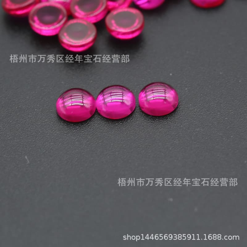 Year-old gemstone synthetic blue spinel flat bottom 5# red corundum plain smooth gemstone zircon loose stone wholesale