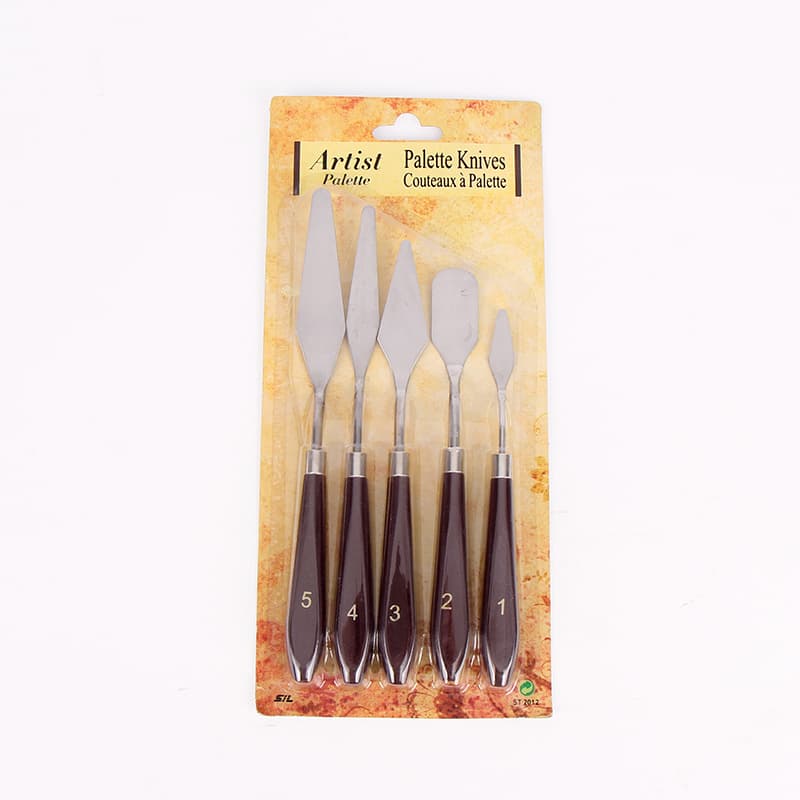 Art Tool Scraper 5-Piece Set Stainless Steel Painting Knife Oil Paint Palette Knife Acrylic Gouache Painting Scraper