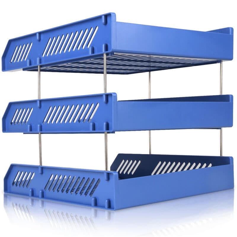 Deli 9209 Office Storage Supplies Three-Layer File Tray File Holder File Basket Document Rack