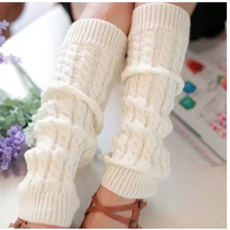 Three-Yarn Full Twist Autumn/Winter Stacked Socks Women's Korean Style Knitted Warmth Japanese Socks Leg Warmers Factory Wholesale