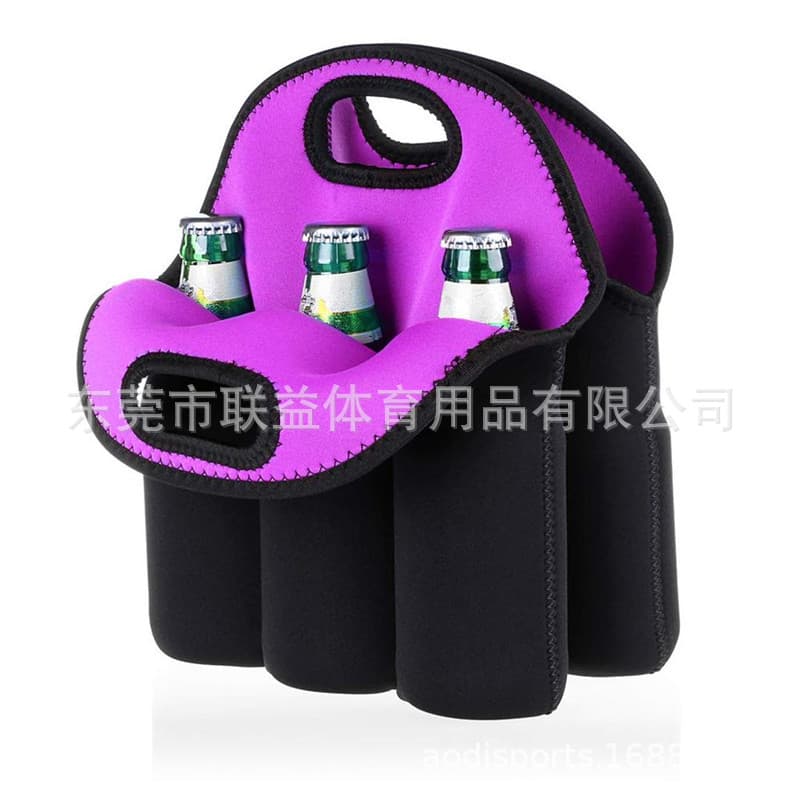 Drop-resistant 6-pack beer bottle sleeves, creative and stylish red wine bottle sleeves made with SBR diving material, wholesale available, custom designs welcome.