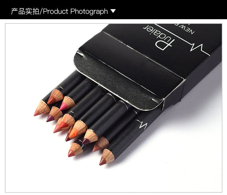 Pudaier Amazon Hot Selling Lip Liner Matte Lipstick Pen 12 Colors Waterproof Lip Liner Pencil Makeup Wholesale