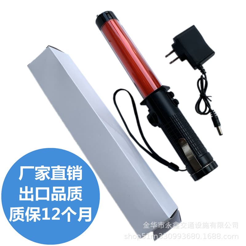 Traffic rechargeable baton, LED headlight, emergency red/blue/red hook lighting, LED warning light, evacuation baton