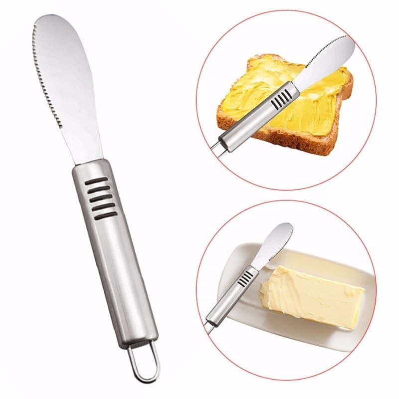Stainless Steel Butter Knife Spreader Cake Jam Small Scraper Serrated Knife Baking Tool