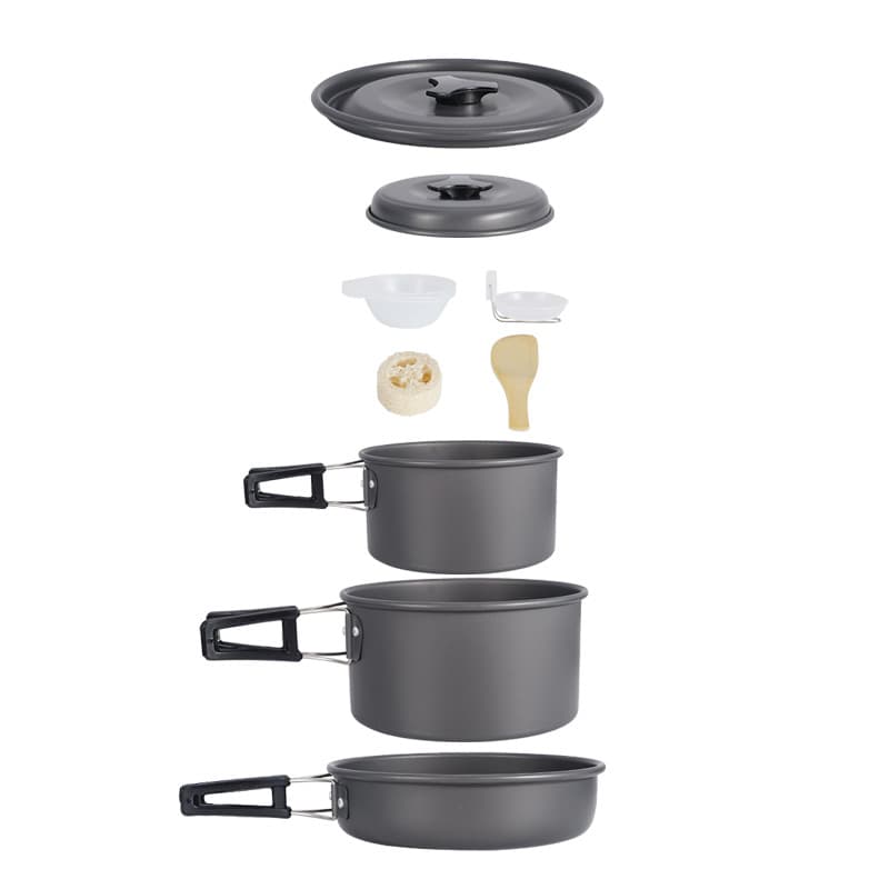 Outdoor camping cookware set for 3-4 people, camping portable cookware set, folding picnic tableware for self-driving travel DS300