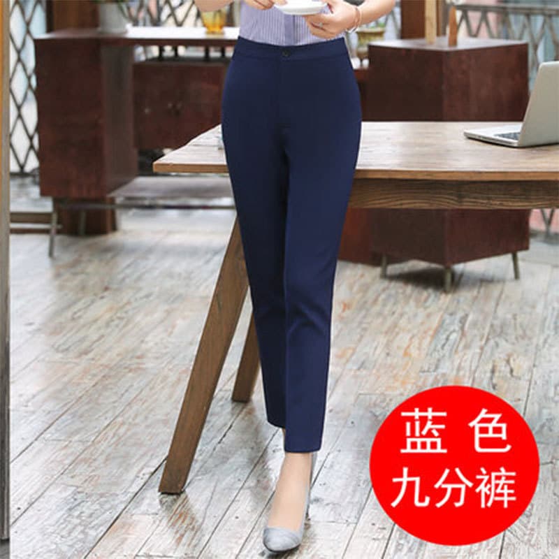 Summer Thin Straight Leg Pants Korean Style Workwear Black Casual Versatile Ankle-Length Pants Polyester Fiber Mid Waist Trousers