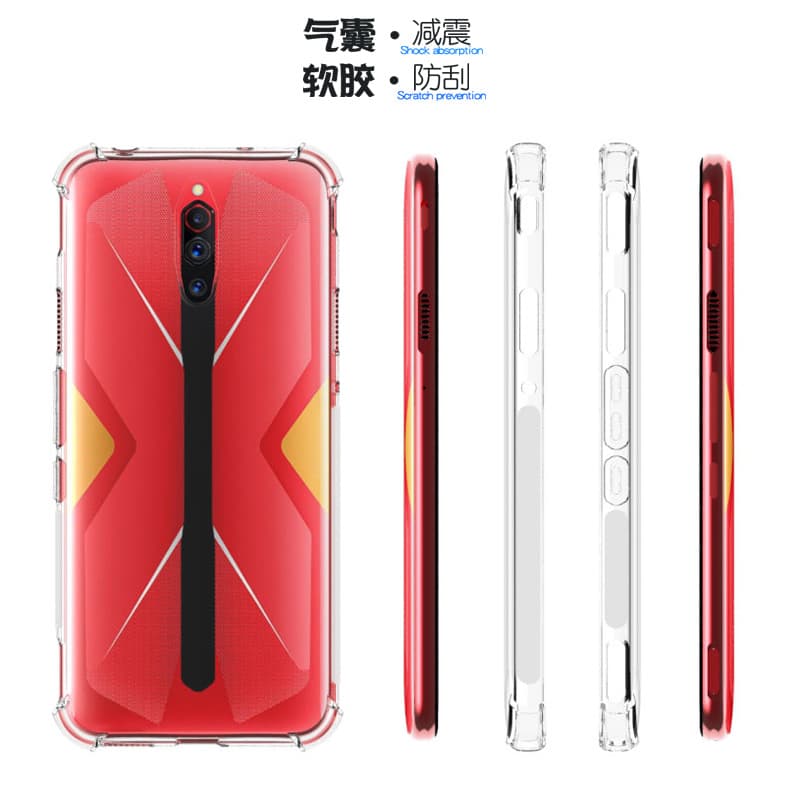 Compatible with Nubia Red Magic 5G Air Cushion TPU Shockproof Phone Case redmagic 3S Transparent Soft Cover Protective Case Thick