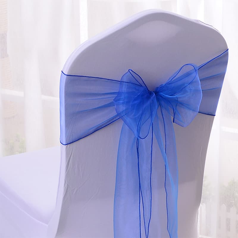 Glass ribbon red and yellow chair covers with straps, chair back floral elastic chair covers, butterfly wedding covers