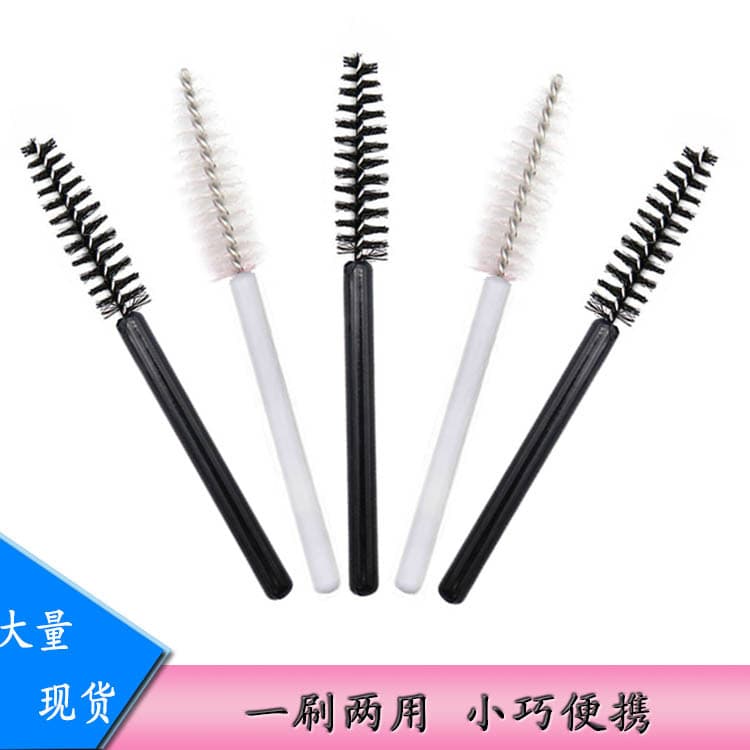 Wholesale mini eyelash brush eyebrow brush disposable eyelash brush short rod white black eyelash brush 7.3