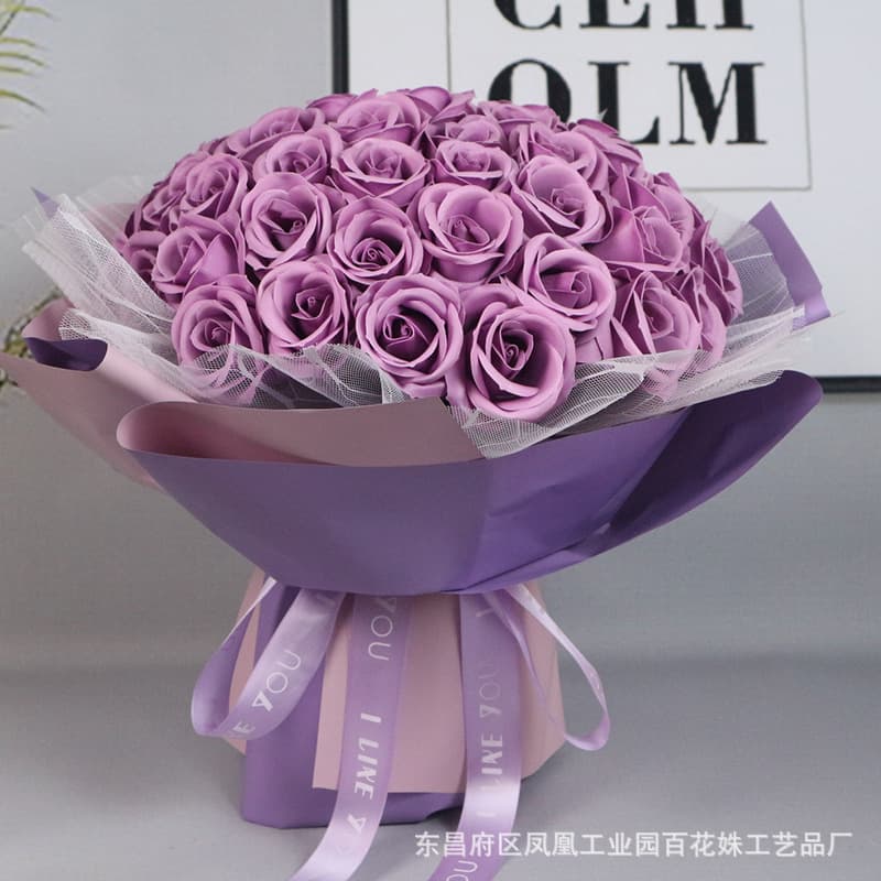 Baihuashu gift soap flower bouquet birthday Valentine's Day gift for wife and girlfriend to propose shop celebration bouquet