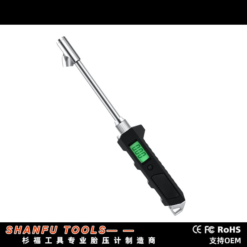 Digital display tire pressure gauge heavy-duty precision measurement for trucks and car tires with LCD night light display dual head