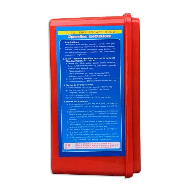 Hotel KTV Fire Escape Mask Smoke and Toxic Gas Protection Hood TZL30 Filtering Self-Rescue Respirator