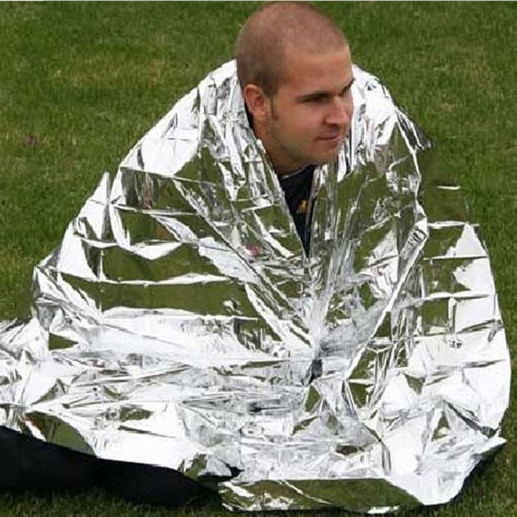 Outdoor emergency thermal blanket 130*210 double-sided silver survival blanket sun protection blanket emergency blanket