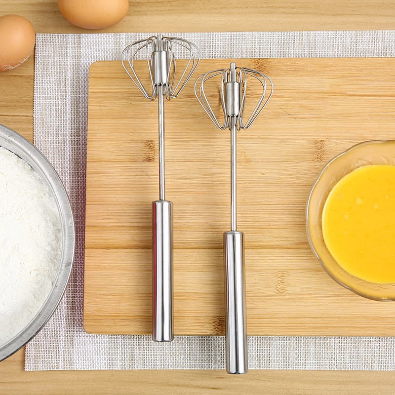 Semi-automatic Egg Beater, 10-inch Rotating Whisk, Manual Whisk, Baking Tool, Egg Mixer