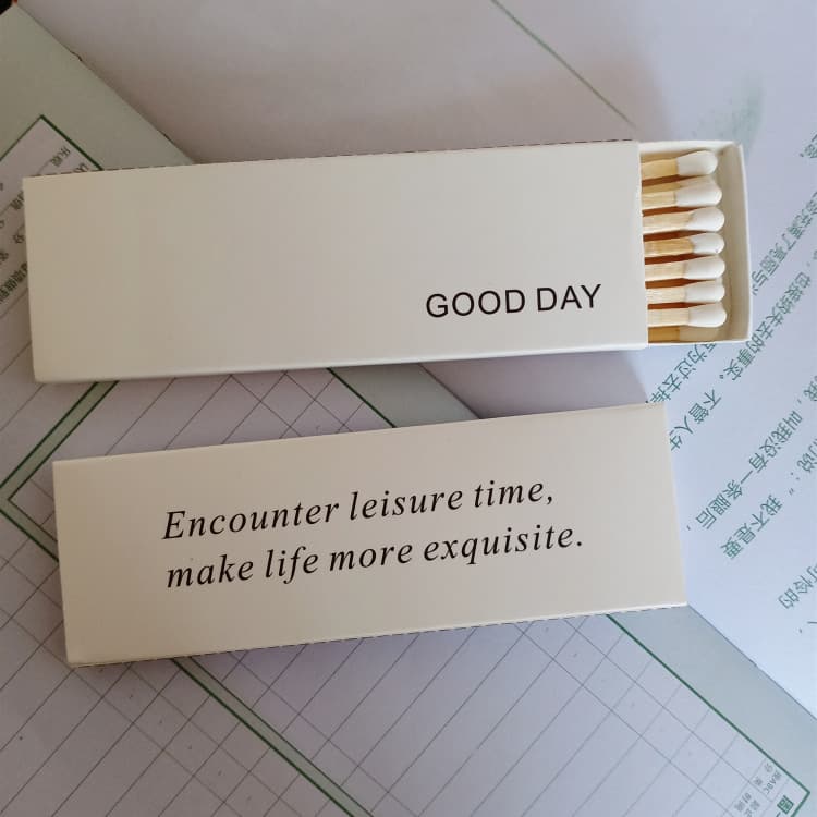 In-stock incense candle long matches, extended 10cm cigar black/white tip engraved, bakery and baking matchboxes