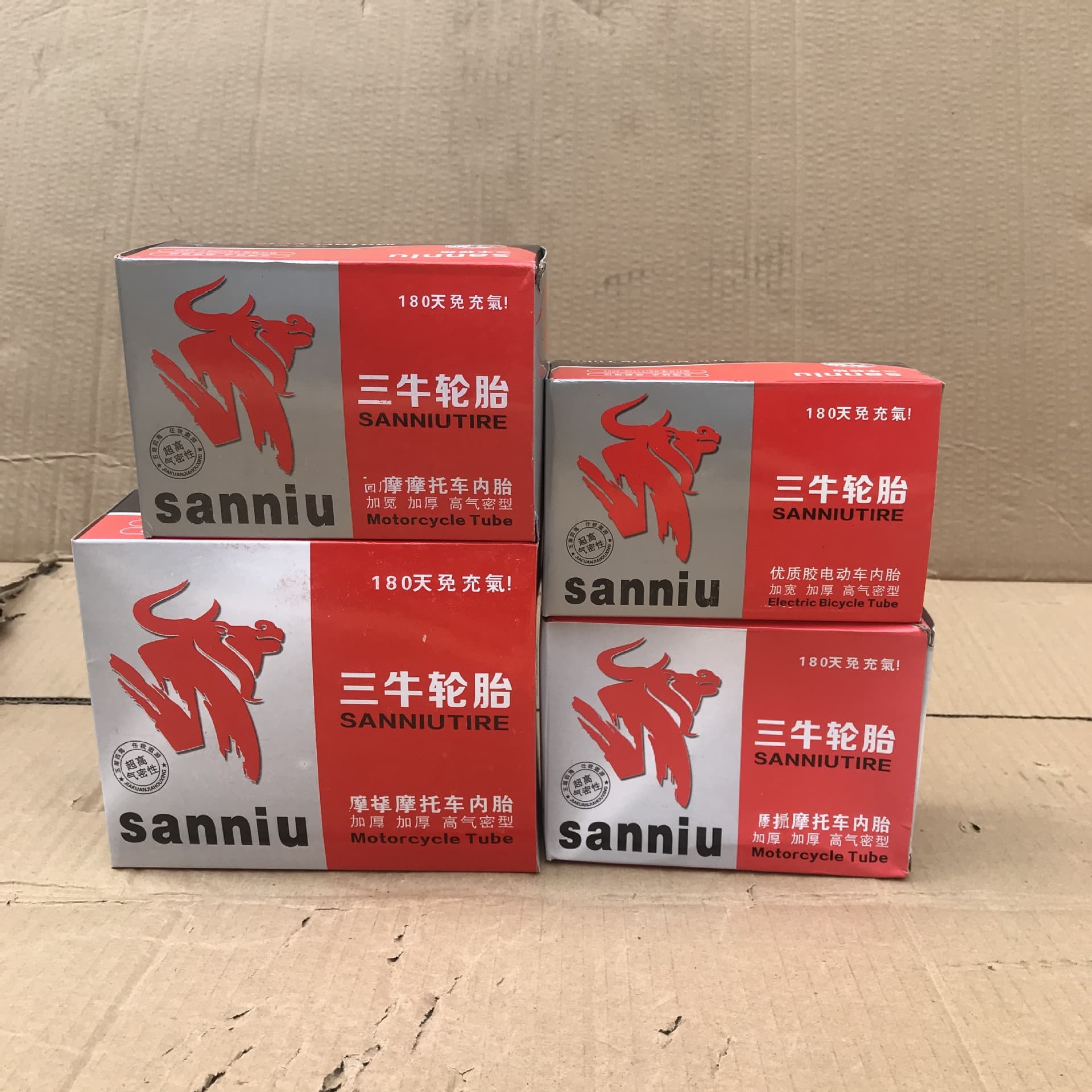 Supply of tricycle and motorcycle tires - San Niu/San Ye soft rubber inner tubes, widened and thickened for airtightness, available in bulk.