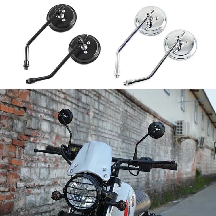 Motorcycle Rearview Mirror Modification, Universal Round Mirror for Electric Scooters and Mopeds, Reverse Assist Mirror for Cross-Border