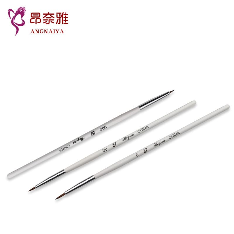 Nail Art Pen White Handle Liner Drawing Flower Pen Set of 3 Different Sizes Nail Art Supplies