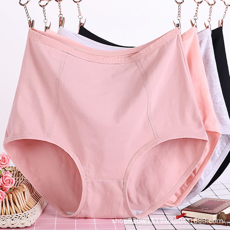 Plus Size Women's Underwear for Heavy Set M 200 lbs Cotton High Waist Middle-aged Women Full Cotton Bikini Briefs 3264