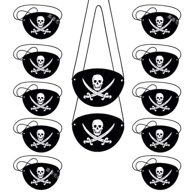 Felt Pirate Eye Patch Skull Eye Patch Halloween Costume Performance Props Masquerade Mask