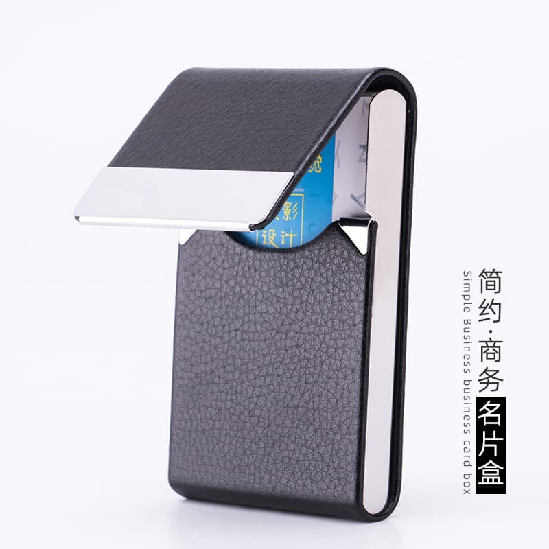 Factory Direct New Stainless Steel Business Card Holder Creative Personalized Leather Patch Card Case for Men and Women