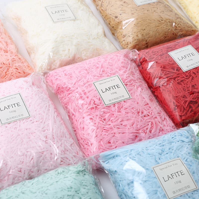 Wedding Candy Box Raffia 100g Shredded Paper Thread Gift Packaging Box Gift Box Filler Creative Birthday Wedding Decoration