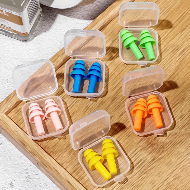 Waterproof silicone earplugs for swimming, Christmas tree-shaped noise-canceling earplugs for students studying