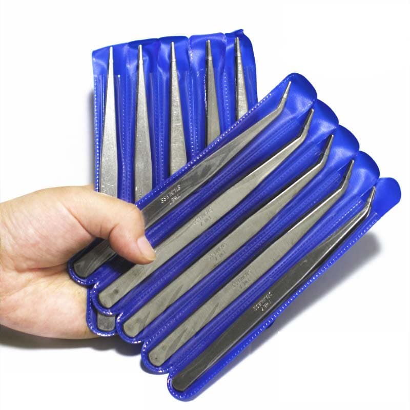 We manufacture and sell our own stainless steel tweezers, including straight, pointed, and bent tips, for sewing machines. We are a factory direct supplier.