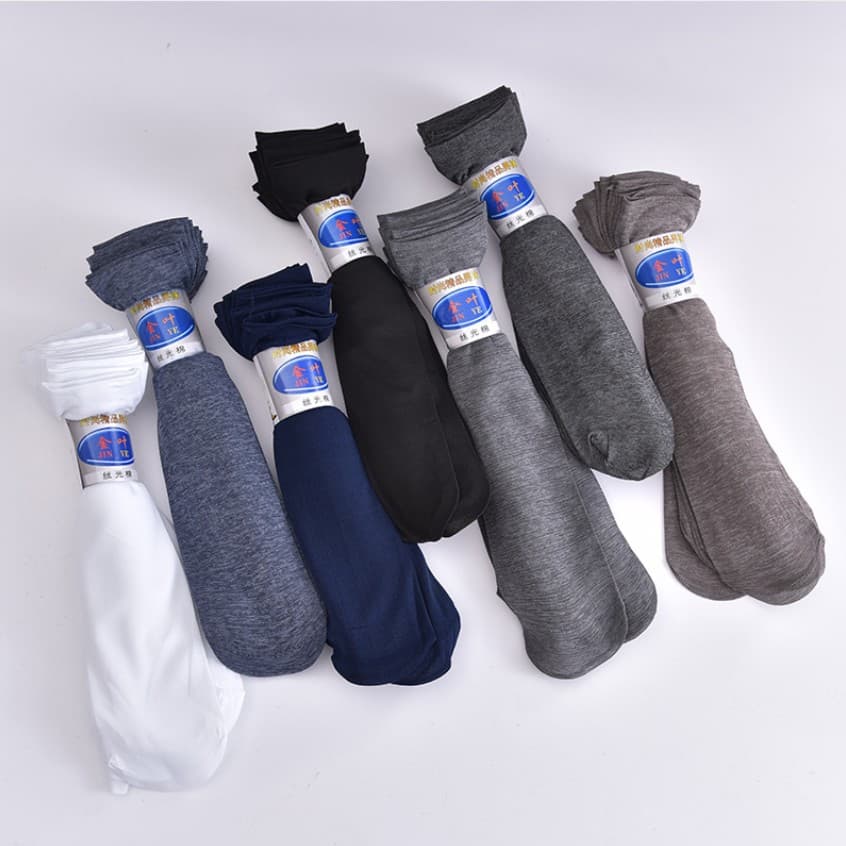 Socks men's stockings summer thin mercerized cotton breathable pairs of socks solid color mid-calf men's socks foot bath floor socks wholesale