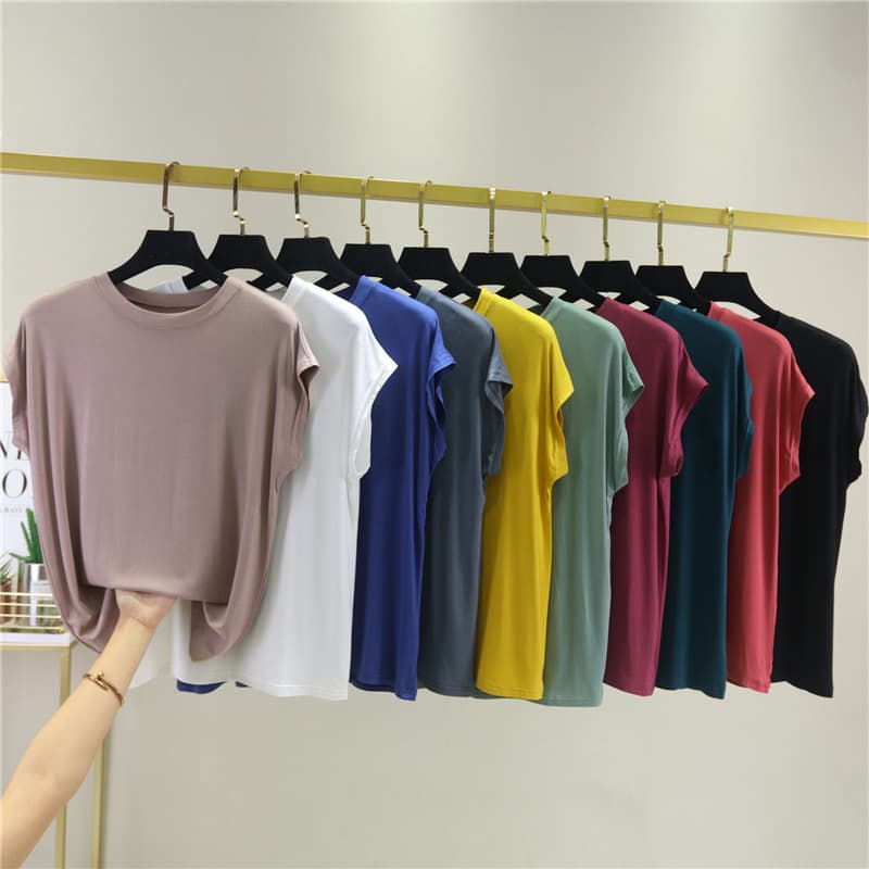 Factory Stock Wholesale Ladies T-Shirt Modal High Neck Sleeveless Undershirt High Elasticity Comfortable Breathable Homewear