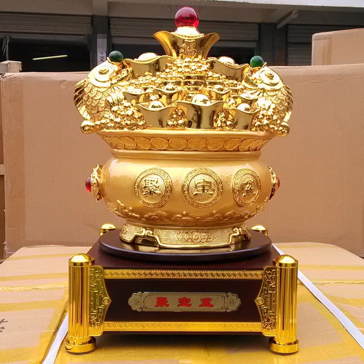 Golden Cornucopia - Daily Fortune and Wealth Accumulation Resin Craft Ornament for Business Opening and Home Decoration Gift