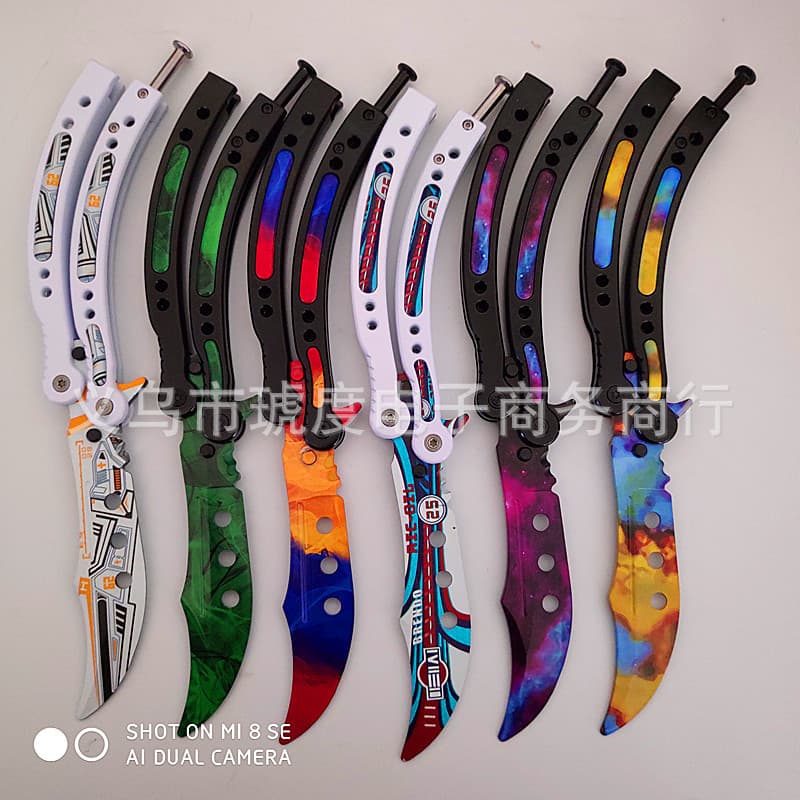 CSGO Butterfly Knife Balisong Trainer Unsharpened Practice Knife Training Tool