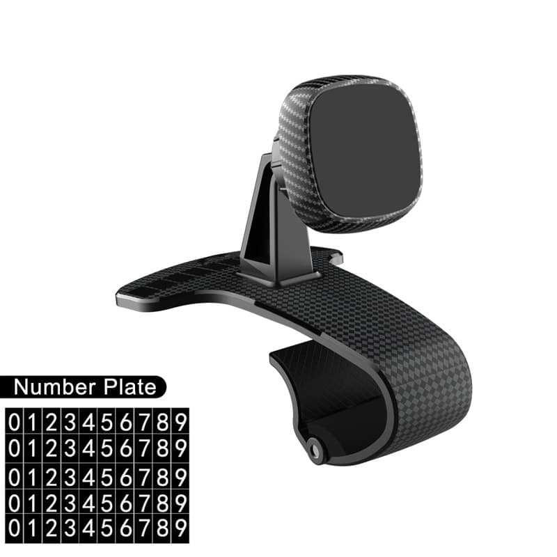 New Magnetic Phone Mount with Cable Clip HUD Dashboard Temporary Parking Number Plate Moving Car Phone Holder Clip
