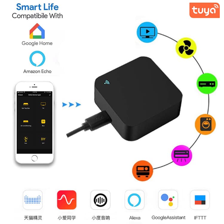 Tuya WiFi Infrared Universal Remote Control, Smartphone App Remote Voice Control Infrared Remote