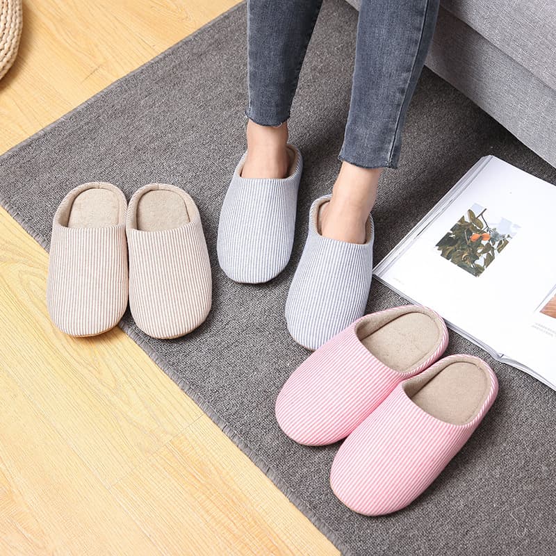 Japanese and Korean Cotton Slippers, Soft Sole, Cloth Sole, Winter Warm, Couple Indoor Quiet Silent Japanese Wood Floor Slippers