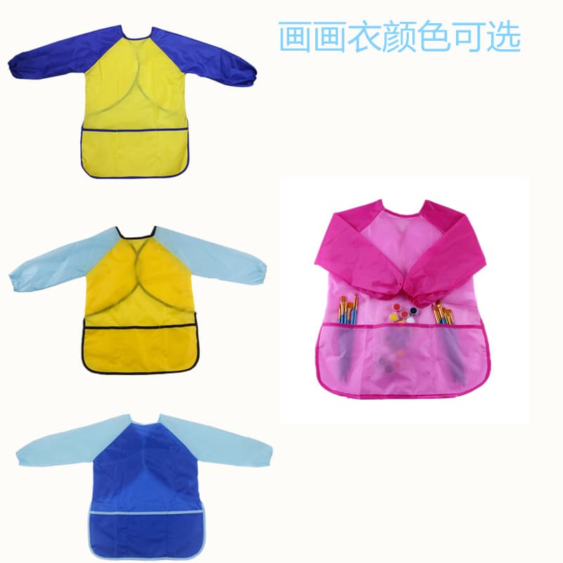 Kids Painting Apron Long Sleeve Art Smock Reversible DIY Coverall for Drawing and Eating