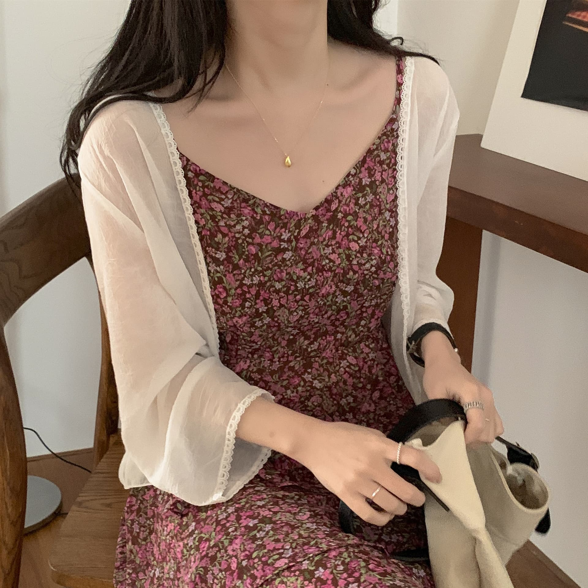 Summer 2026 New Sun Protection Cardigan for Women, Thin Long-Sleeve Chiffon Open-Front Jacket to Match Dresses