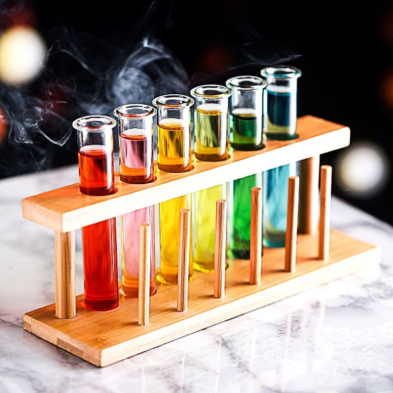Wooden test tube rack, cocktail glass rack, suitable for bars, KTVs, and nightclubs; beverage display rack and barware set.