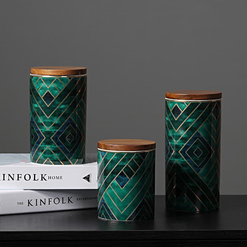 Nordic Style Household Ceramic Sealed Jar Coffee Storage Jar with Lid Creative Storage Jar Soft Decor Ornament Wholesale