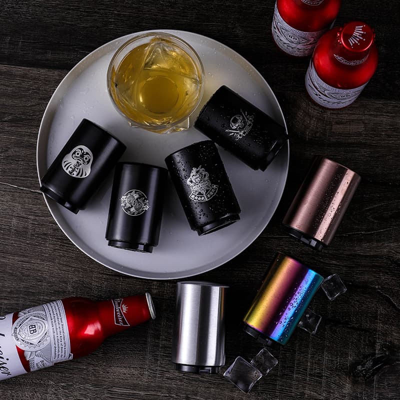 Stainless steel beer bottle opener creative bottle opener press automatic cap opener advertising custom beer opener