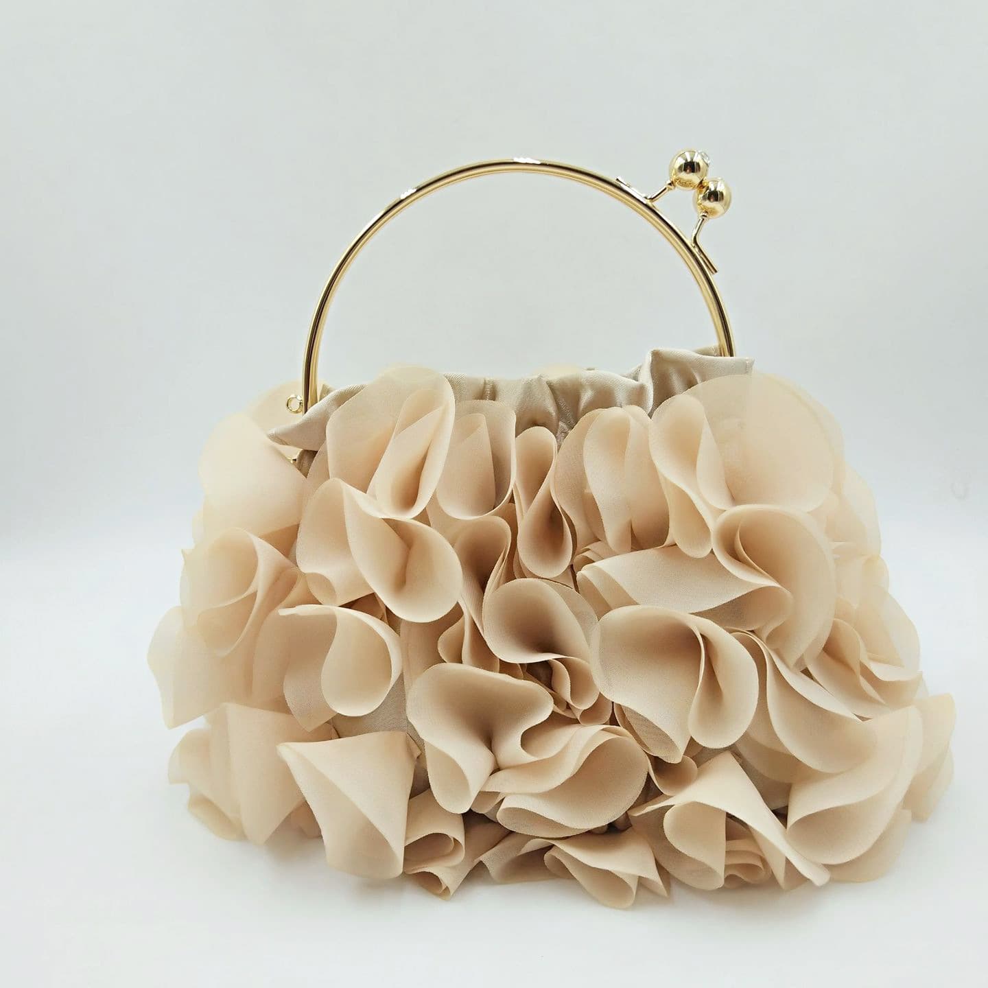 Korean style new women's satin flower clutch bag, satin evening bag, bridal gown bag, fairy crossbody bag.